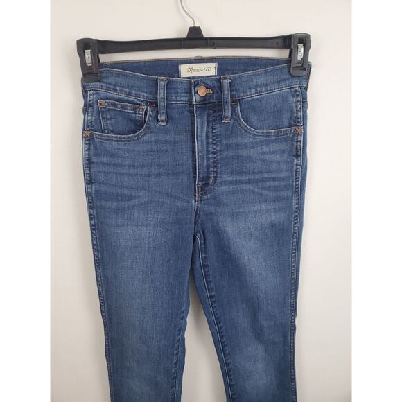 Madewell 10" Roadtripper Jeans 24 Womens Ankle Length Blue Mid Rise Raw Hem - Picture 3 of 8